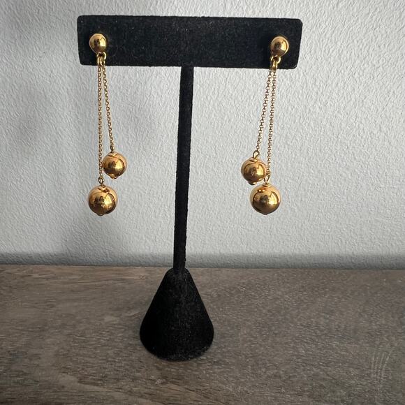Kate Spade Gold Bauble Ball Dangle Drop Post Stud Earrings - Picture 2 of 5